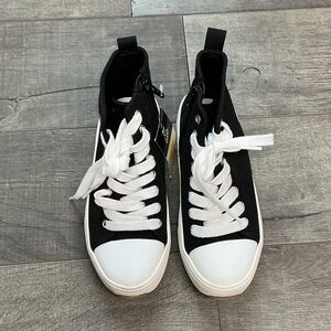 Black and White High-Top Sneakers